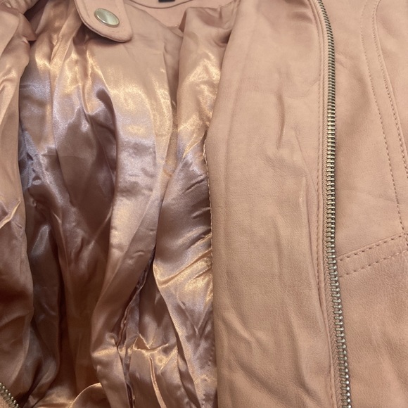 Blush Pink Faux Leather Jacket - Picture 7 of 7